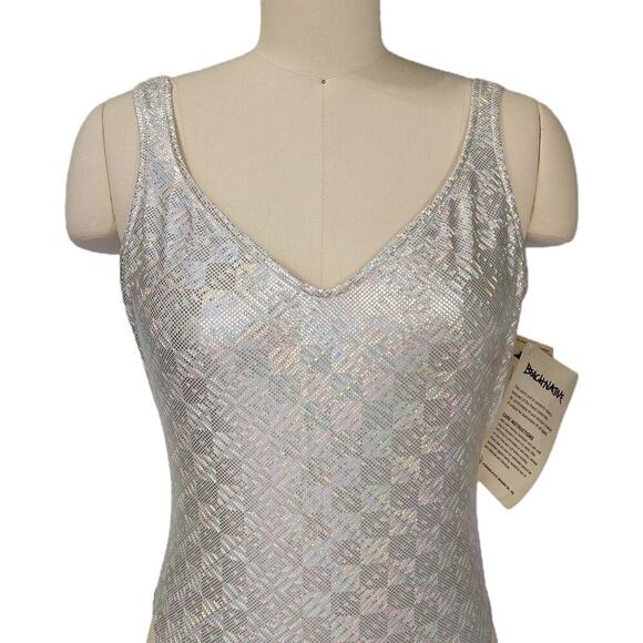 Vintage Metallic One Piece Swimsuit Size S 12 NWT Beach Native Shimmer - Picture 3 of 10